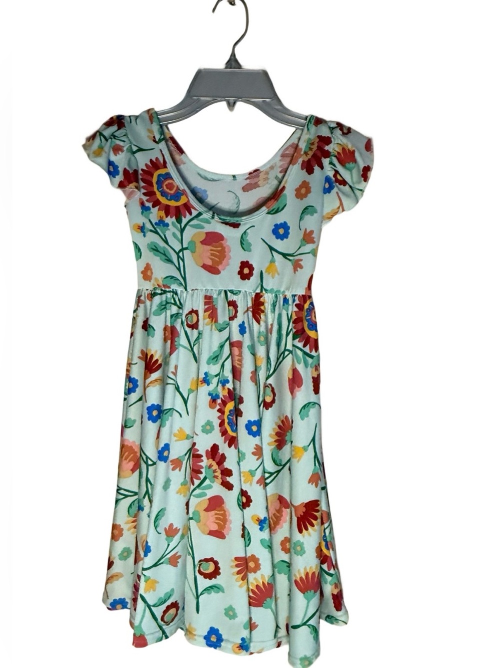 DotDotSmile Girls Floral Flutter Sleeve Dress